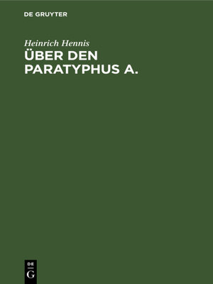 cover image of Über den Paratyphus A.